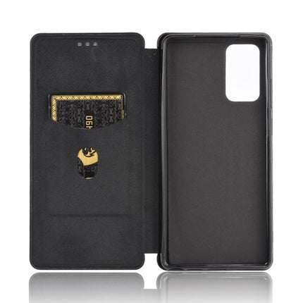 For Samsung Galaxy Note20 Carbon Fiber Texture Horizontal Flip TPU + PC + PU Leather Case with Card Slot(Black)-garmade.com