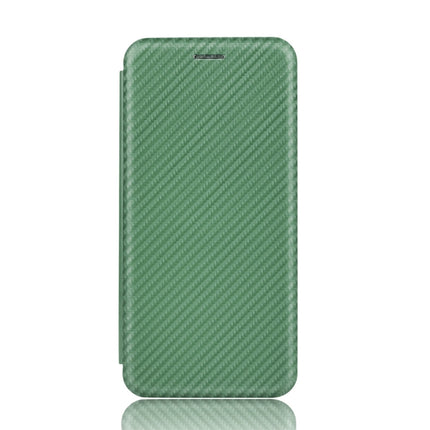 For Samsung Galaxy Note20 Carbon Fiber Texture Horizontal Flip TPU + PC + PU Leather Case with Card Slot(Green)-garmade.com