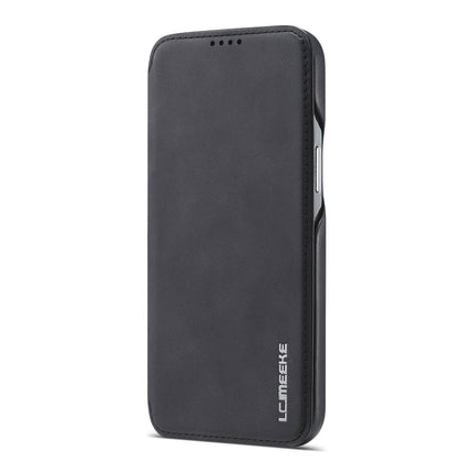 For iPhone 12 Pro Max LC.IMEEKE Hon Ancient Series Horizontal Flip Leather Case with Holder & Card Slot(Black)-garmade.com