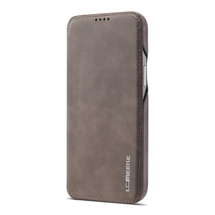 For iPhone 12 Pro Max LC.IMEEKE Hon Ancient Series Horizontal Flip Leather Case with Holder & Card Slot(Coffee)-garmade.com