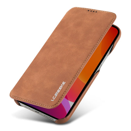 For iPhone 12 Pro Max LC.IMEEKE Hon Ancient Series Horizontal Flip Leather Case with Holder & Card Slot(Brown)-garmade.com