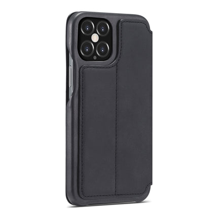 For iPhone 12 / 12 Pro LC.IMEEKE Hon Ancient Series Horizontal Flip Leather Case with Holder & Card Slot(Black)-garmade.com