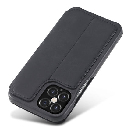 For iPhone 12 / 12 Pro LC.IMEEKE Hon Ancient Series Horizontal Flip Leather Case with Holder & Card Slot(Black)-garmade.com