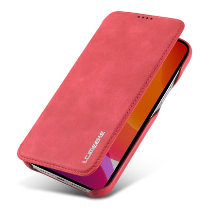 For iPhone 12 / 12 Pro LC.IMEEKE Hon Ancient Series Horizontal Flip Leather Case with Holder & Card Slot(Red)-garmade.com