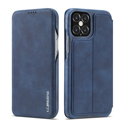 For iPhone 12 / 12 Pro LC.IMEEKE Hon Ancient Series Horizontal Flip Leather Case with Holder & Card Slot(Blue)-garmade.com