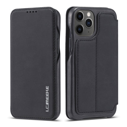 For iPhone 12 mini LC.IMEEKE Hon Ancient Series Horizontal Flip Leather Case with Holder & Card Slot(Black)-garmade.com