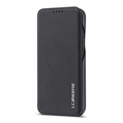 For iPhone 12 mini LC.IMEEKE Hon Ancient Series Horizontal Flip Leather Case with Holder & Card Slot(Black)-garmade.com