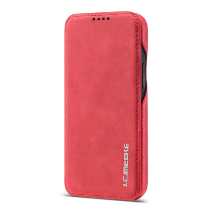 For iPhone 12 mini LC.IMEEKE Hon Ancient Series Horizontal Flip Leather Case with Holder & Card Slot(Red)-garmade.com