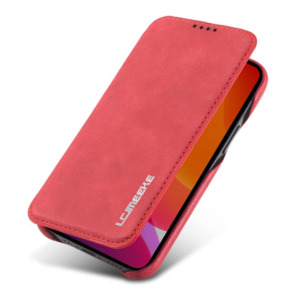 For iPhone 12 mini LC.IMEEKE Hon Ancient Series Horizontal Flip Leather Case with Holder & Card Slot(Red)-garmade.com