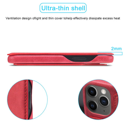 For iPhone 12 mini LC.IMEEKE Hon Ancient Series Horizontal Flip Leather Case with Holder & Card Slot(Red)-garmade.com