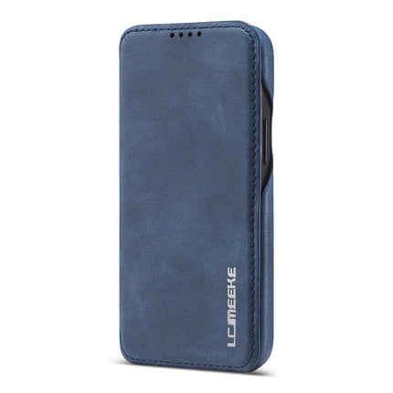 For iPhone 12 mini LC.IMEEKE Hon Ancient Series Horizontal Flip Leather Case with Holder & Card Slot(Blue)-garmade.com