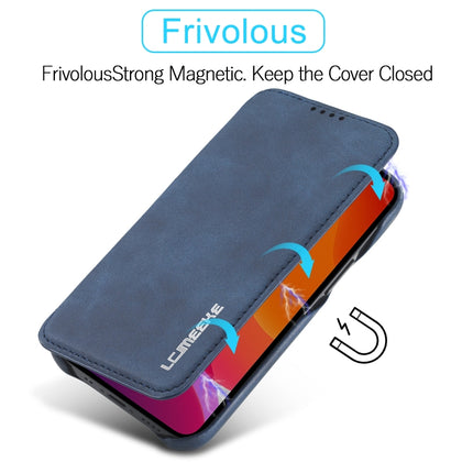 For iPhone 12 mini LC.IMEEKE Hon Ancient Series Horizontal Flip Leather Case with Holder & Card Slot(Blue)-garmade.com