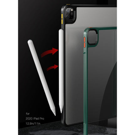 For iPad Pro 11 2022 / 2021 / 2020 TPU + PC Anti-fall Transparent Protective Tablet Case(Dark Green)-garmade.com