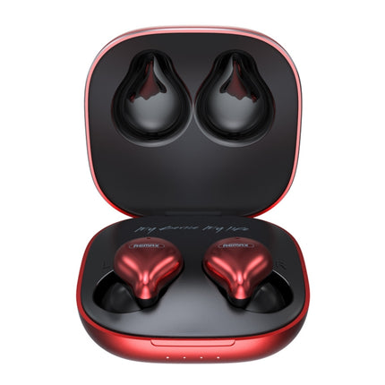 REMAX TWS-12 Bluetooth 5.0 Metal True Wireless Bluetooth Stereo Music Earphone with Charging Box(Red)-garmade.com