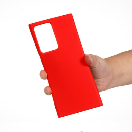 For Samsung Galaxy Note20 Ultra Pure Color Liquid Silicone Shockproof Full Coverage Case(Red)-garmade.com