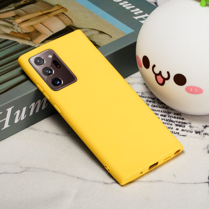 For Samsung Galaxy Note20 Ultra Pure Color Liquid Silicone Shockproof Full Coverage Case(Yellow)-garmade.com