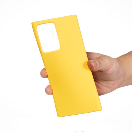 For Samsung Galaxy Note20 Ultra Pure Color Liquid Silicone Shockproof Full Coverage Case(Yellow)-garmade.com