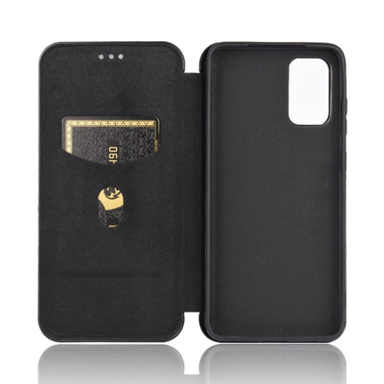 For Samsung Galaxy S20 Plus Carbon Fiber Texture Horizontal Flip TPU + PC + PU Leather Case with Rope & Card Slot(Black)-garmade.com