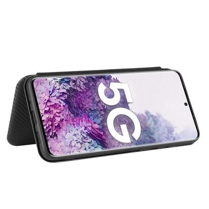 For Samsung Galaxy S20 Plus Carbon Fiber Texture Horizontal Flip TPU + PC + PU Leather Case with Rope & Card Slot(Black)-garmade.com