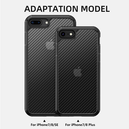 For iPhone SE 2020 / 8 / 7 iPAKY Pioneer Series Carbon Fiber Texture Shockproof TPU + PC Case(Black)-garmade.com
