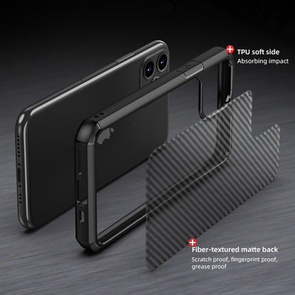 For iPhone 11 iPAKY Pioneer Series Carbon Fiber Texture Shockproof TPU + PC Case(Black)-garmade.com