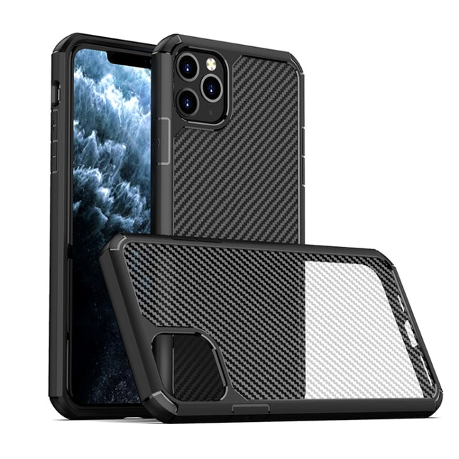 For iPhone 11 Pro iPAKY Pioneer Series Carbon Fiber Texture Shockproof TPU + PC Case(Black)-garmade.com