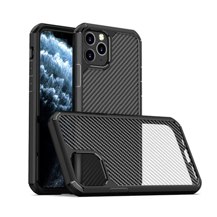 For iPhone 11 Pro Max iPAKY Pioneer Series Carbon Fiber Texture Shockproof TPU + PC Case(Black)-garmade.com