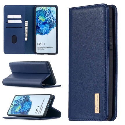 For Samsung Galaxy S20+ 2 in 1 Detachable Magnetic Horizontal Flip Genuine Leather Case with Holder & Card Slots & Wallet(Blue)-garmade.com