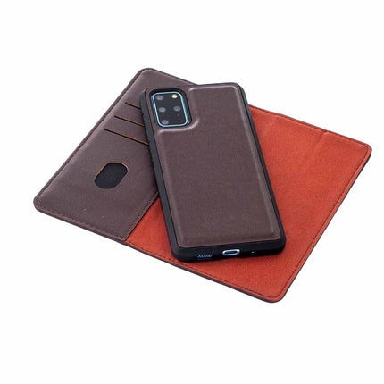 For Samsung Galaxy S20+ 2 in 1 Detachable Magnetic Horizontal Flip Genuine Leather Case with Holder & Card Slots & Wallet(Dark Brown)-garmade.com