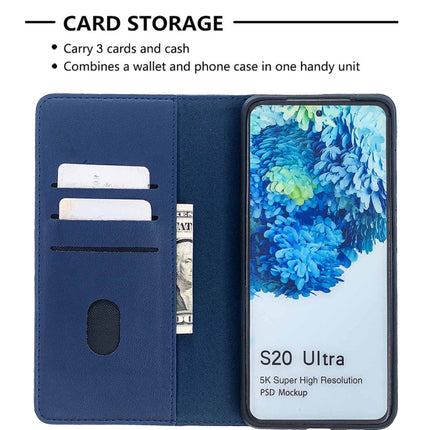 For Samsung Galaxy S20 Ultra 2 in 1 Detachable Magnetic Horizontal Flip Genuine Leather Case with Holder & Card Slots & Wallet(Blue)-garmade.com