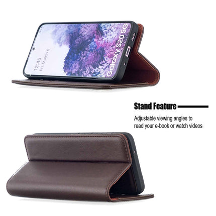 For Samsung Galaxy S20 2 in 1 Detachable Magnetic Horizontal Flip Genuine Leather Case with Holder & Card Slots & Wallet(Dark Brown)-garmade.com
