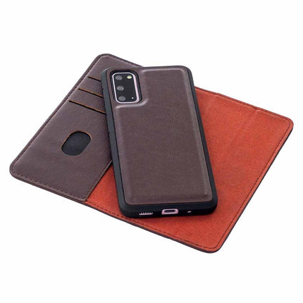 For Samsung Galaxy S20 2 in 1 Detachable Magnetic Horizontal Flip Genuine Leather Case with Holder & Card Slots & Wallet(Dark Brown)-garmade.com