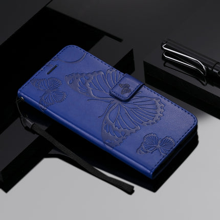 For Samsung Galaxy Note20 3D Butterflies Embossing Pattern Horizontal Flip Leather Case with Holder & Card Slot & Wallet(Blue)-garmade.com