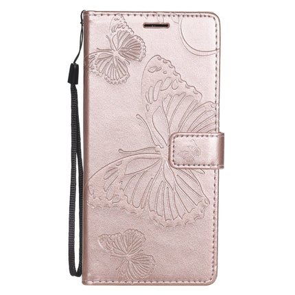For Samsung Galaxy Note20 3D Butterflies Embossing Pattern Horizontal Flip Leather Case with Holder & Card Slot & Wallet(Rose Gold)-garmade.com