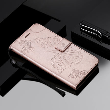 For Samsung Galaxy Note20 3D Butterflies Embossing Pattern Horizontal Flip Leather Case with Holder & Card Slot & Wallet(Rose Gold)-garmade.com