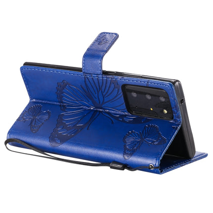 For Samsung Galaxy Note20 Ultra 3D Butterflies Embossing Pattern Horizontal Flip Leather Case with Holder & Card Slot & Wallet(Blue)-garmade.com