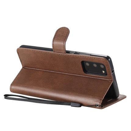 For Samsung Galaxy Note20 Solid Color Horizontal Flip PU Leather Case with Holder & Card Slots & Wallet & Lanyard(Brown)-garmade.com