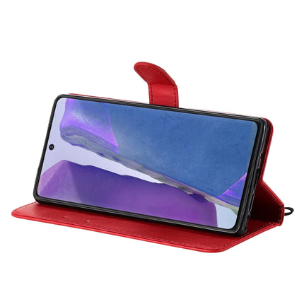 For Samsung Galaxy Note20 Solid Color Horizontal Flip PU Leather Case with Holder & Card Slots & Wallet & Lanyard(Red)-garmade.com