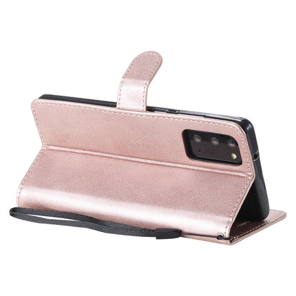 For Samsung Galaxy Note20 Solid Color Horizontal Flip PU Leather Case with Holder & Card Slots & Wallet & Lanyard(Rose Gold)-garmade.com