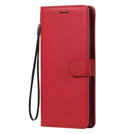 For Samsung Galaxy Note20 Ultra Solid Color Horizontal Flip PU Leather Case with Holder & Card Slots & Wallet & Lanyard(Red)-garmade.com