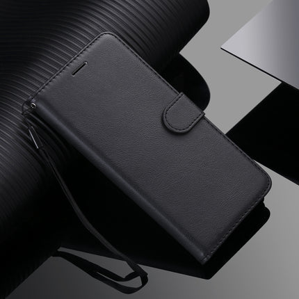 For Samsung Galaxy Note20 Ultra Solid Color Horizontal Flip PU Leather Case with Holder & Card Slots & Wallet & Lanyard(Black)-garmade.com