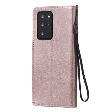 For Samsung Galaxy Note20 Ultra Solid Color Horizontal Flip PU Leather Case with Holder & Card Slots & Wallet & Lanyard(Rose Gold)-garmade.com