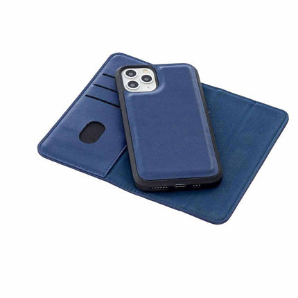 For iPhone 11 Pro 2 in 1 Detachable Magnetic Horizontal Flip Genuine Leather Case with Holder & Card Slots & Wallet(Blue)-garmade.com