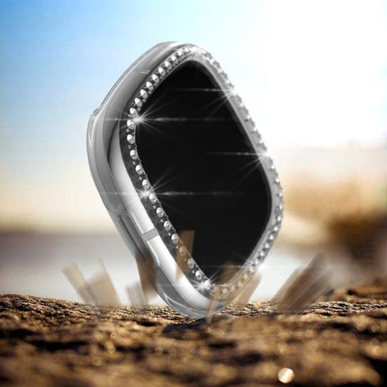 For Fitbit Versa 3 / Versa Sense Single Row Plating Diamonds PC Protective Case(Transparent)-garmade.com
