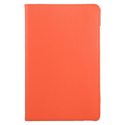 For Samsung Galaxy Tab A7 T500 Litchi Texture Horizontal Flip 360 Degrees Rotation Leather Case with Holder(Orange)-garmade.com