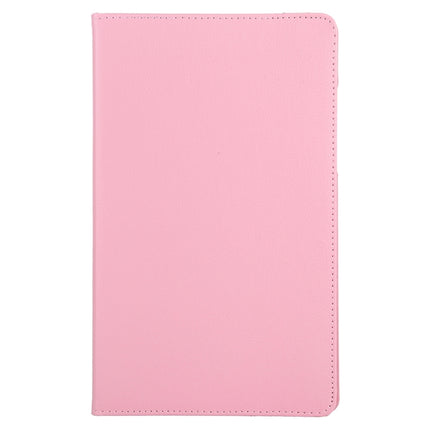 For Samsung Galaxy Tab A7 T500 Litchi Texture Horizontal Flip 360 Degrees Rotation Leather Case with Holder(Pink)-garmade.com