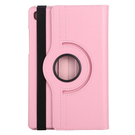 For Samsung Galaxy Tab A7 T500 Litchi Texture Horizontal Flip 360 Degrees Rotation Leather Case with Holder(Pink)-garmade.com