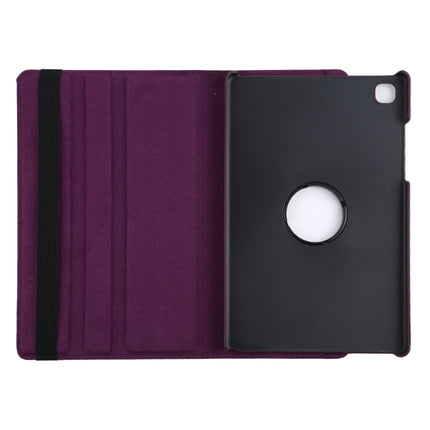 For Samsung Galaxy Tab A7 T500 Litchi Texture Horizontal Flip 360 Degrees Rotation Leather Case with Holder(Purple)-garmade.com