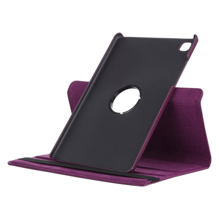For Samsung Galaxy Tab A7 T500 Litchi Texture Horizontal Flip 360 Degrees Rotation Leather Case with Holder(Purple)-garmade.com