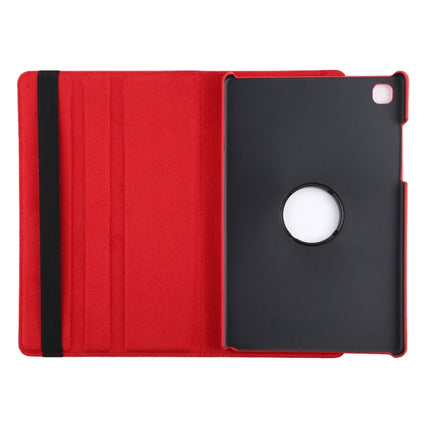 For Samsung Galaxy Tab A7 T500 Litchi Texture Horizontal Flip 360 Degrees Rotation Leather Case with Holder(Red)-garmade.com